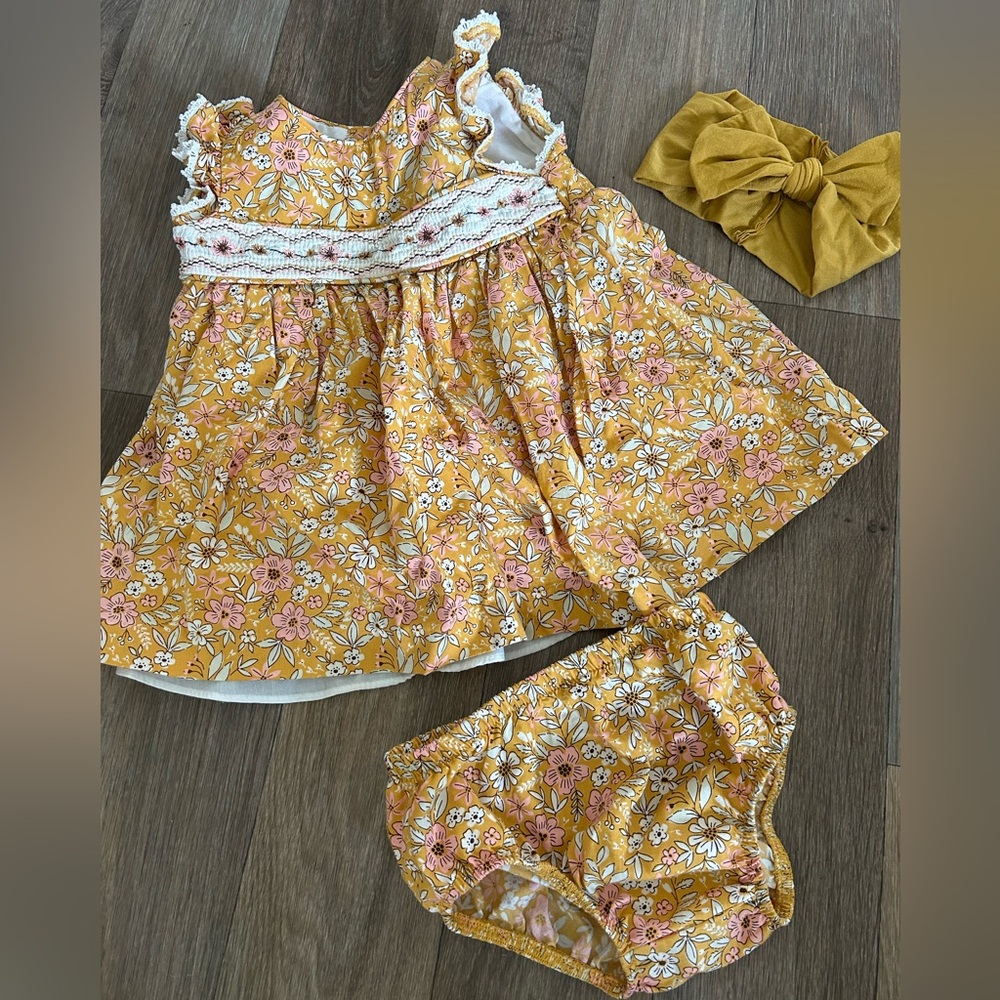 3-6 month smocked dress and bloomers